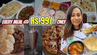 Eating Every Meal at Rs99 only😲  Budget Food Challenge  Tasting Different Cloud Kitchen Food [upl. by Ardek]