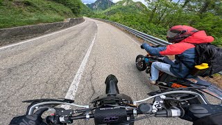 KTM 450 SMR vs KTM 250 2T vs HSQ 701vsDUCATI698 per 2tempistiducatisti deboli di cuore non guardate [upl. by Aninay]