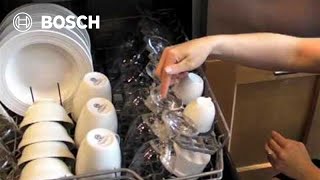 Loading Wine Glasses and Glassware in a Dishwasher Bosch Dishwasher Tip 3 [upl. by Hairacaz]