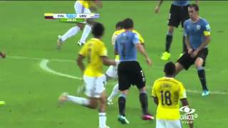 James Rodriguez Colombia Goal vs Uruguay on Colombian Station Caracol [upl. by Engedi952]