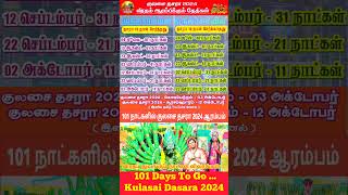 குலசை தசரா 2024 விரதம் பட்டியல்  101 days to go Kulasai Dasara Viratham  Mutharamman  IniyaTamil [upl. by Poppo]