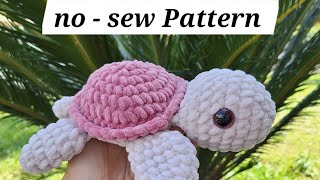 Attach the head and fins on nosew Crochet Turtle plushie turtle amigurumi amigurumiplushie [upl. by Previdi]