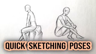 Simple Sketching Exercises For Beginners  Quick Sketching Poses to Practice  Sketch Human Figure [upl. by Tearle713]