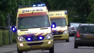 A1 Ambulances 20143  20144 zijn met hevige spoed onderweg naar een Reanimatie HD [upl. by Sandberg57]