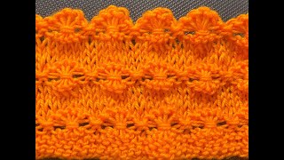 Tutorial come fare il Punto fiore ai ferri How to make Flower Stitch Pattern Цветочный узор [upl. by Yessak259]