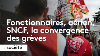 Fonctionnaires aérien SNCF la convergence des grèves [upl. by Curren266]