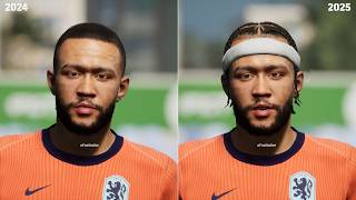 Face Comparison eFootball 2025 vs eFootball 2024 [upl. by Nosnej78]