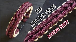 HOW TO MAKE THE ENDLESS FALLS  ARROW KNOT PARACORD BRACELET EASY PARACORD TUTORIAL [upl. by Bethezel45]