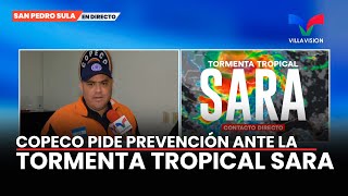 COPECO PIDE PREVENCIÓN ANTE LA TORMENTA TROPICAL SARA [upl. by Ellard]