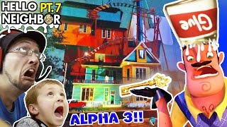 GOODBYE HELLO NEIGHBOR HORRIBLE Alpha 3 UPDATE GLUE SMASHING  KEY Gameplay FGTEEV Part 7 [upl. by Etteluap]