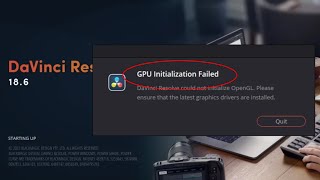 How To Fix DaVinci Resolve GPU Initialization Failed Error [upl. by Reffinnej177]