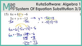 KutaSoftware Algebra 1 System Of Equations Substitution Part 3 [upl. by Enilegnave961]