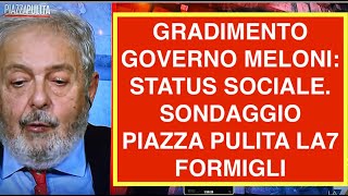 GRADIMENTO GOVERNO MELONI STATUS SOCIALE SONDAGGIO PIAZZA PULITA LA7 FORMIGLI [upl. by Wamsley]