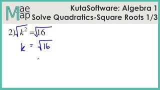 KutaSoftware Algebra 1 Solving Quadratic With Roots Part 1 [upl. by Savinirs]