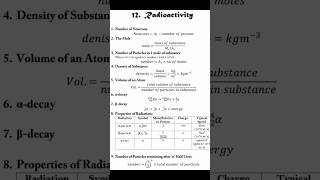 Radioactivity Formulasshorts radioactivity jee2025 neet2025 shiksharesources [upl. by Hoffer950]