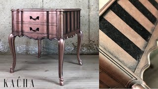 How to layer with Metallic Paint  Furniture Makeover [upl. by Elboa672]