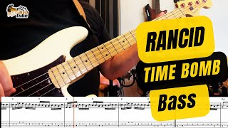 Rancid  Time Bomb  Bass Cover with Tab [upl. by Wons]