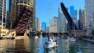 Chicago USA Bridge Lift for Sailboats Run on Saturday  October 19 2024  4k Video [upl. by Ennaecarg612]