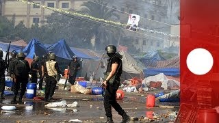 Deaths in Cairo as Egypt security forces clear proMursi protest camps [upl. by Nwhas]