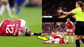 Arsenal midfielder Frida Maanum stable after collapsing during Conti Cup final [upl. by Sherourd]