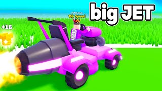 Roblox I UPGRADED My Jet Engine Blow SPEED On My Mower [upl. by Attelrac]