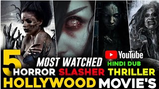 TOP 5 Best HORROR Thriller Slasher Movies in Hindi Dubbed On Netflix Prime Video [upl. by Noivert495]