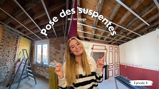 Je pose les suspentes et les fourrures 8 rénovation [upl. by Ekralc745]