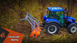 USŁUGI MULCZEREM LEŚNYM ORKAN KL 226 I KOSIARKĄ BIJAKOWĄ ORKAN KTBCZ z New Holland T465 [upl. by Alihs894]