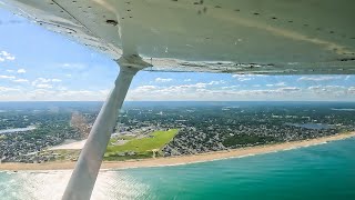 4k Flying a Cessna 172 Down the NJ Shoreline into Monmouth Executive Airport [upl. by Sanyu]