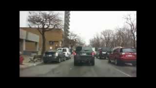 Driving in Montreal  Papineau Avenue from Masson Street intersection to JacquesCartier Bridge [upl. by Annahsor]