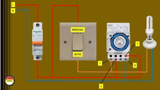 CARA INSTALASI TIMER THEBEN DENGAN DI LENGKAPI SAKLAR MANUAL  AUTO [upl. by Samale]