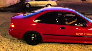 Epic Tuning RWD Burnout in a CivicMOV [upl. by Chan]