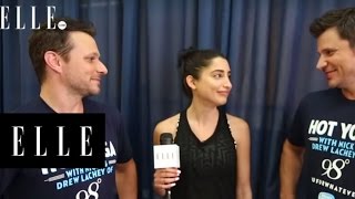 Nick and Drew Lachey Do Hot Yoga with Ellecom’s Julie Schott  ELLE [upl. by Uhsoj60]