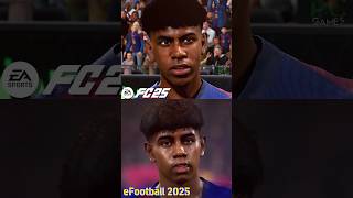 FC 25 vs eFootball 2025  Player Faces Comparison yamal garnacho Haaland Kane debruyne [upl. by Christiane]