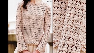 🌿 Descubre La Elegante Puntada Para Jerseis y Blusas a Crochet [upl. by Kcirdec]