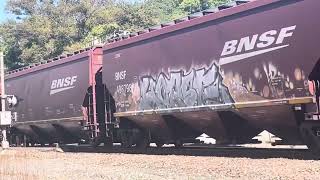 An eastbound grain coming through Parkville Missouri on the StJoe Sub [upl. by Nevi883]