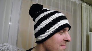 🎩 Prosta czapka męska na drutach  Easy man hat knitting [upl. by Gleason954]