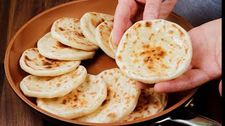 Quick flatbread in 10 minutes No yeast No oven Perfect for breakfast Everyone can make [upl. by Marguerita]