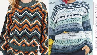 Handmade Crochet Womens Multicolor Sweater for Winter Etsy for Orders Knitting Sweater for Women [upl. by Rior]