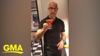 Stanley Tucci shows how to make a perfect Negroni cocktail at home l GMA Digital [upl. by Atiran]