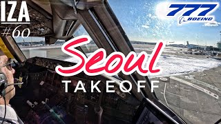 B777 ICN 🇰🇷 Seoul Incheon  TAKEOFF 34R  4K Cockpit View  ATC amp Crew Communications InZeAir84 [upl. by Malynda]