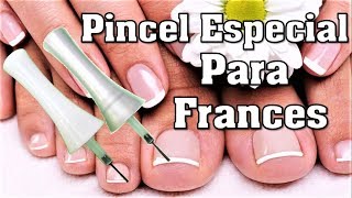 Pinceles para hacer frances en las uñas  Cómo usar los pinceles para frances en las uñas [upl. by Otrebide842]