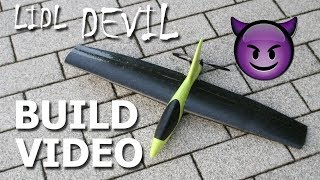 Build Video  RC conversion of a LIDL glider into a highspeed flying wing  The LIDL DEVIL [upl. by Binah385]