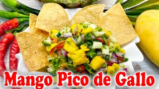 Mango Pico de Gallo Recipe  Fresh and Spicy Summer Salsa [upl. by Midian]