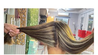 Easy method of highlightinghair streaking step by step [upl. by Aelc]