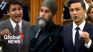 quotTurned tail and ranquot Trudeau calls out NDP on 1st day back in parliament [upl. by Thagard892]