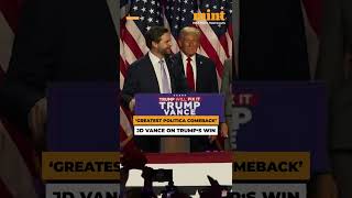 Vice presidentelect JD Vance calls Trumps win as the greatest political comeback Watch [upl. by Harpole]