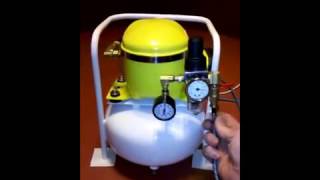 Homemade silent air compressor fridge form salvaged parts [upl. by Anelle]