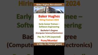 Baker Hughes Hiring  Early Career Trainee – Software Engineering  Fresher Jobs  Software Jobs [upl. by Ayekin]