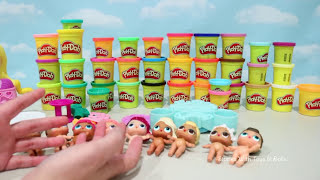 Play Doh Dresses for Dolls  Family Fun Playing Dress Up for Kids [upl. by Ivzt]